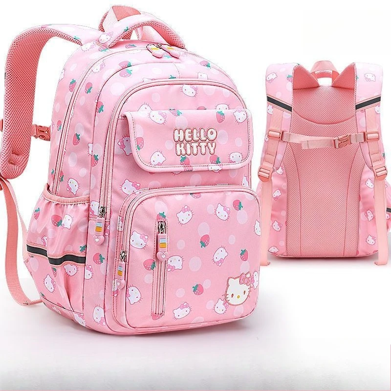 Sanrio Hello Kitty Cinnamoroll Backpack High-Value Cartoon Printed Large-Capacity Portable Waterproof Ridge-Protecting Schoolbag