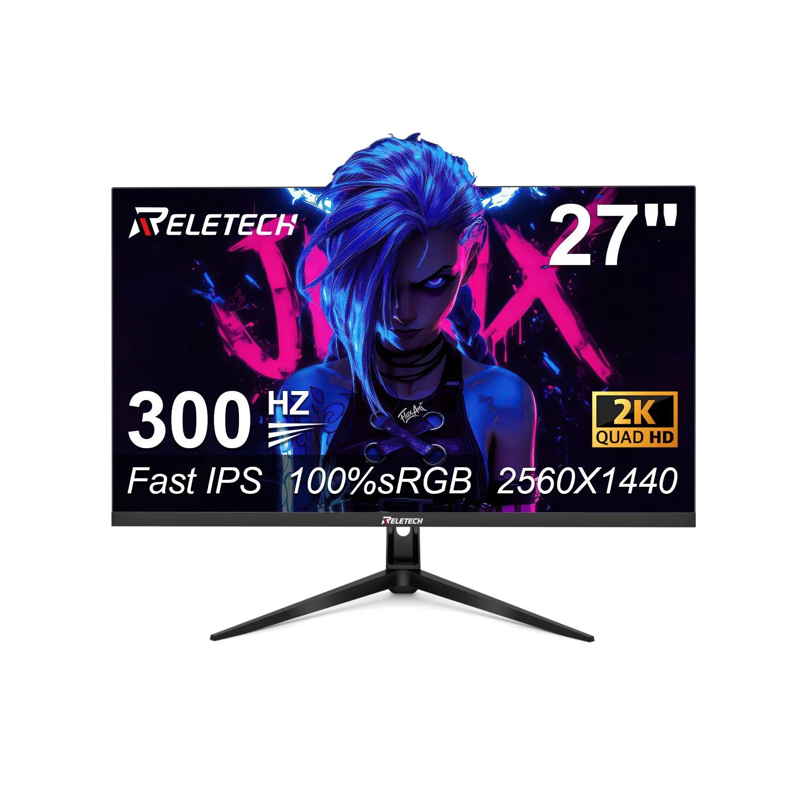 �y�Z�[�����zRELETECH   G27X Ultra �Q�[�~���O���j�^�[ 27�C���` Fast-IPS 2560×1440(QHD) 300Hz ���t���b�V�����[�g 1ms���� 100% sRGB HDMI/DP�Ή�