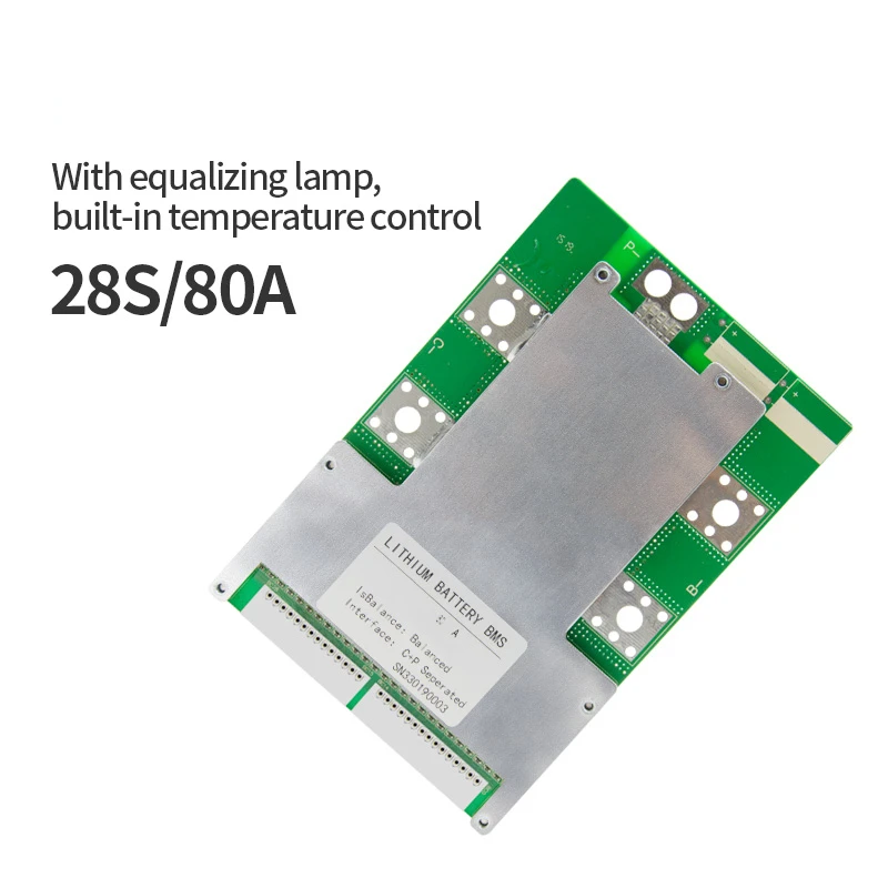 28S Bms 84V 102V 80A Bms Battery Board With Balance Temperature Protection E-bike 18650 BMS