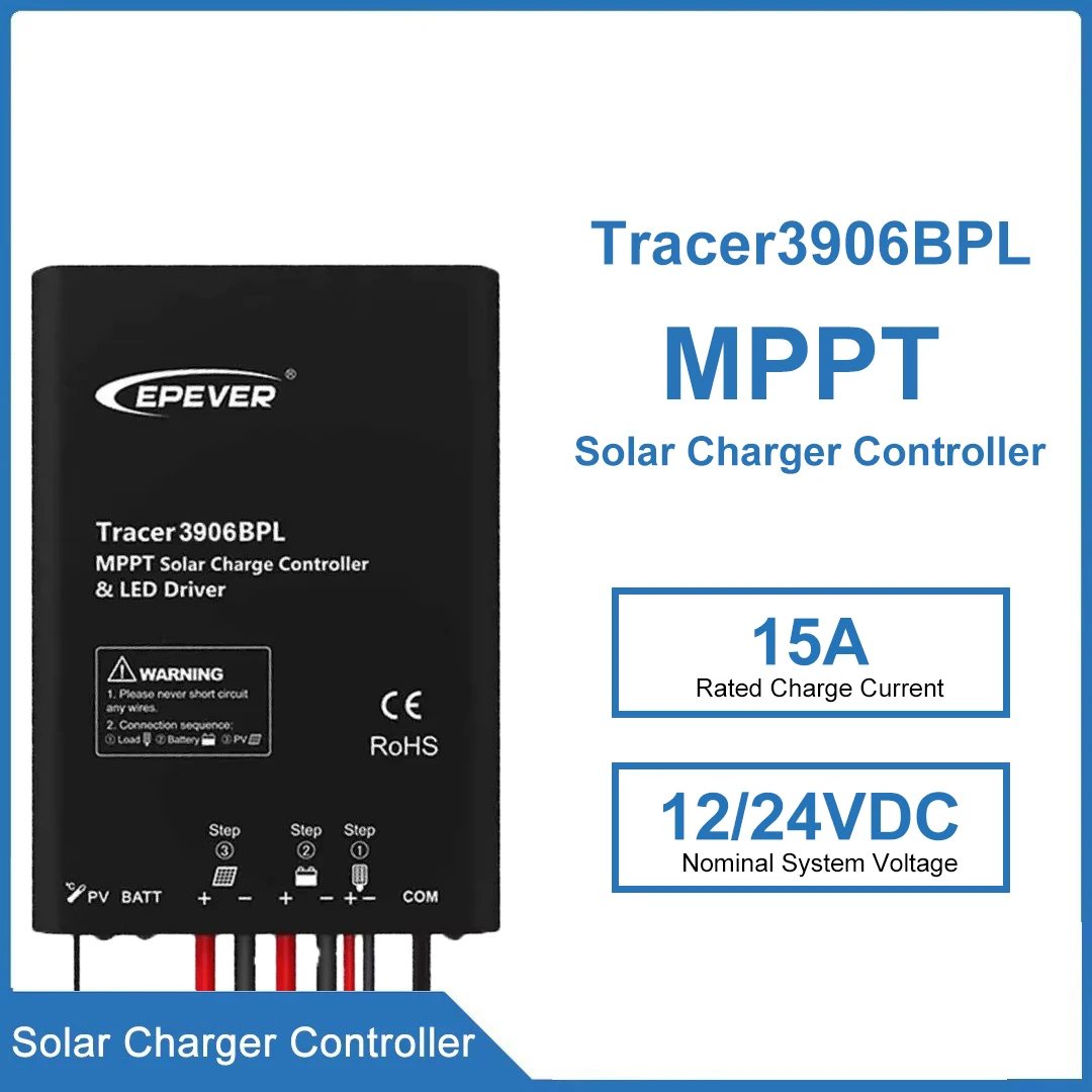 

EPEVER Tracer3906BPL/3910BPL Solar Charge Controller 15A Lithium Battery MPPT Controller 12V 24V With RS458 Communication Method