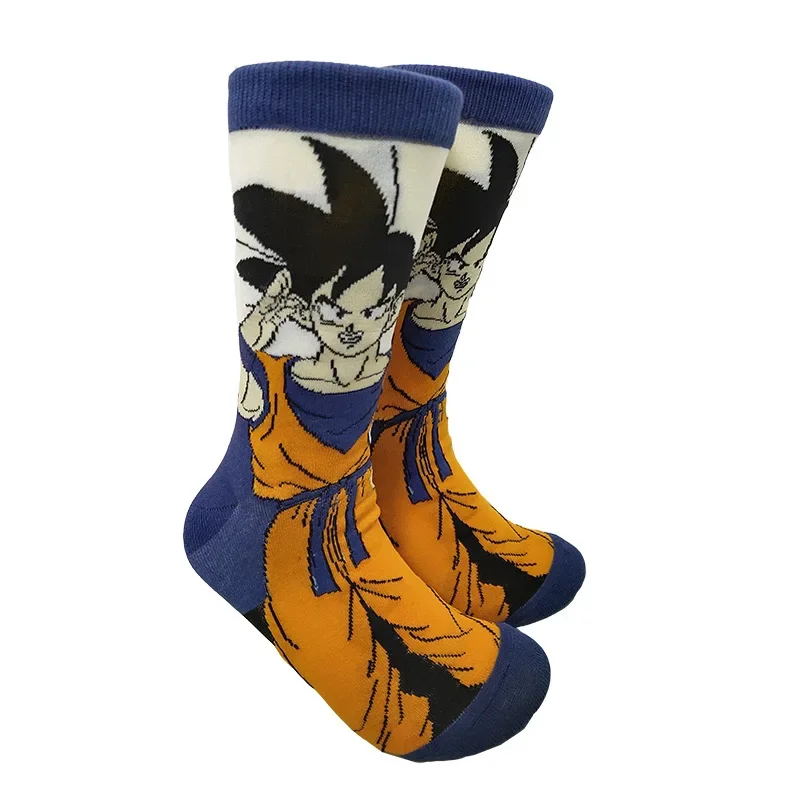 Dragon Ball Son Goku Anime Socks Men Cartoon Hip Hop Print Skateboard Socks Personality Casual Cotton Long Sock