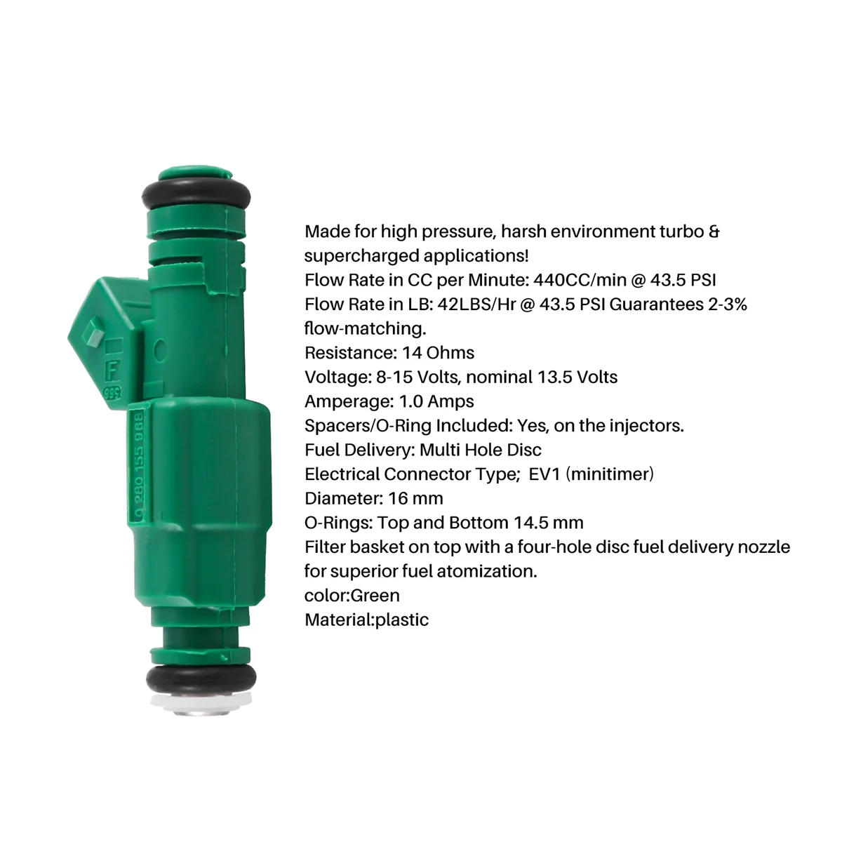 Топливный инжектор Green Giant 42Lb E85 440Cc 0280 155 968 0280155968 топливный инжектор для AUDI VOLVO Golf