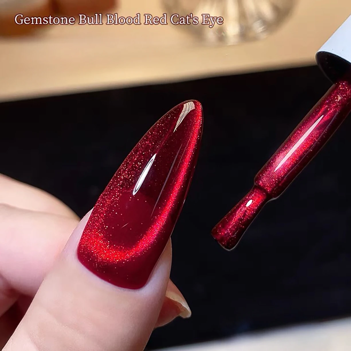 1 قطعة WS تبييض فلاش أنقرة الأحمر حمامة الدم الأحمر الزجاج حبة القط العين مسمار الفن شعبية دم البقر روبي القط العين هلام طلاء الأظافر
