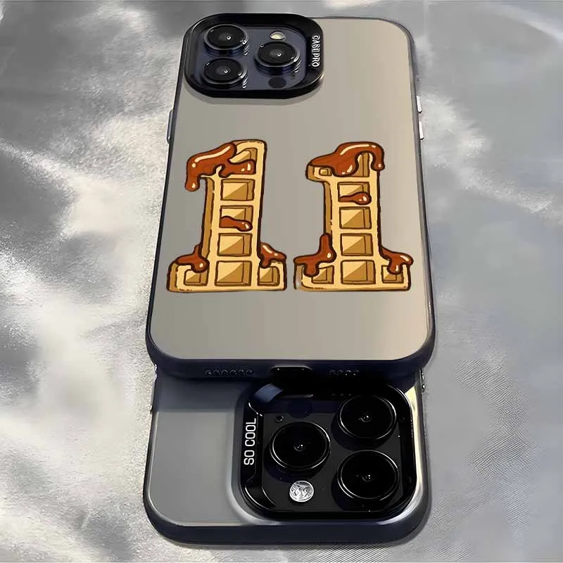 موضة أنيمي مصباح البسكويت 11 غطاء لابل آيفون 17 16E 16 15 14 13 12 ميني برو ماكس بلس حافظة هاتف فضية ملونة #4