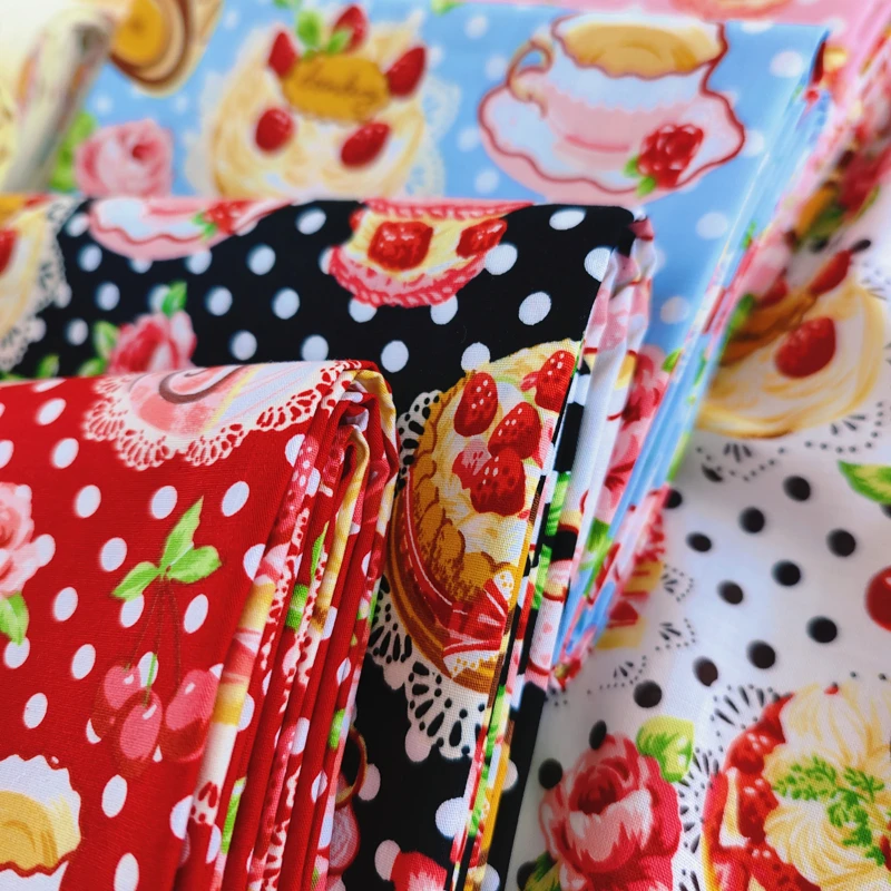 140x50cm 40s Cotton Dessert Cake Fabric Pastry Layout Background Cloth Children\'s ing Pajamas Dress Handmade