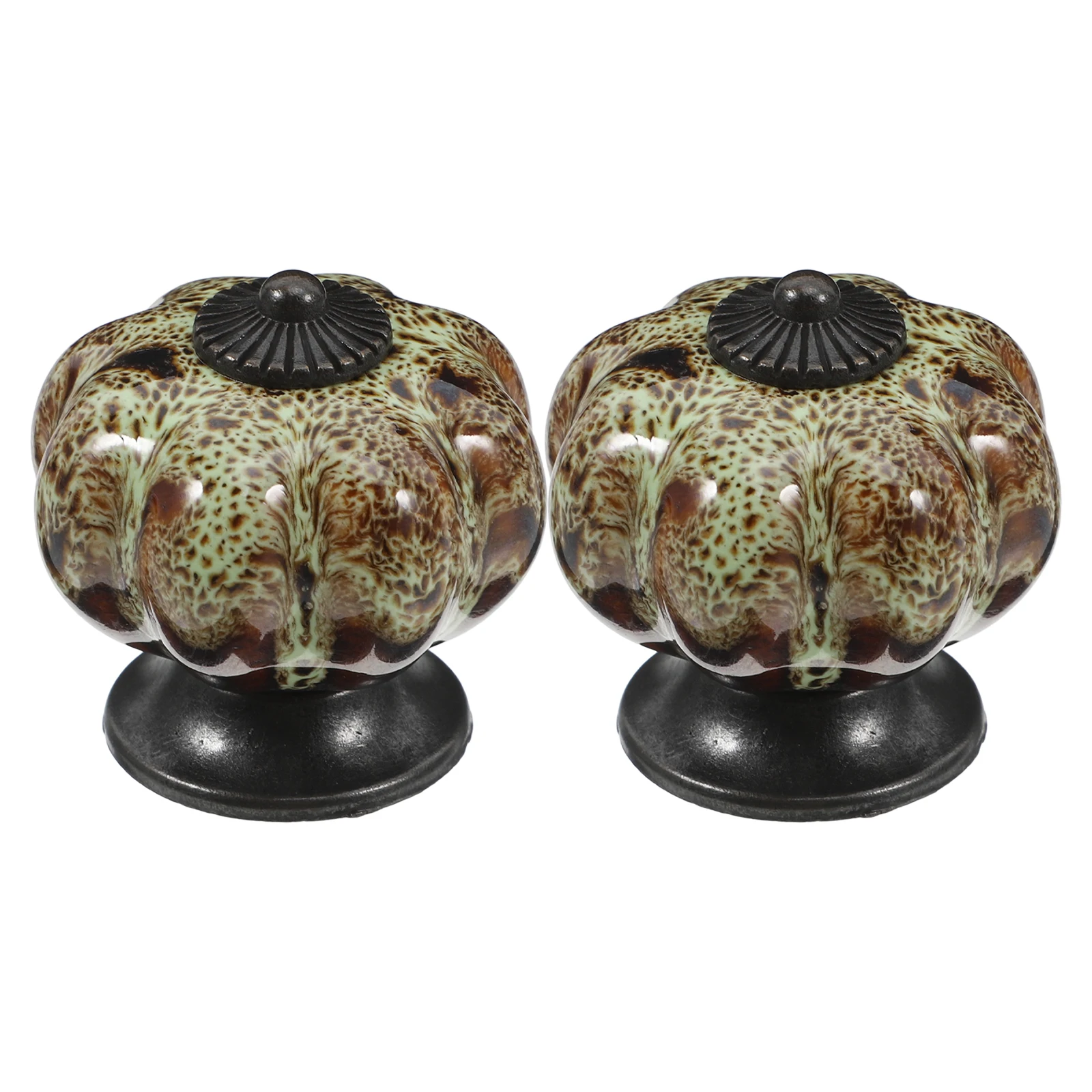 

2 Pcs Cabinet Handle Screws Knobs Black Drawer Pulls Dresser White Handles for Drawers Ceramics