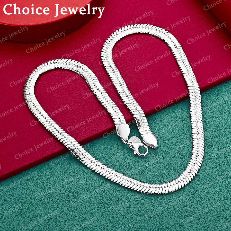 925 Sterling Silver 8mm Bone Chain Necklace For Women Men Creativity Gifts Street All-match Party And Daily Wear