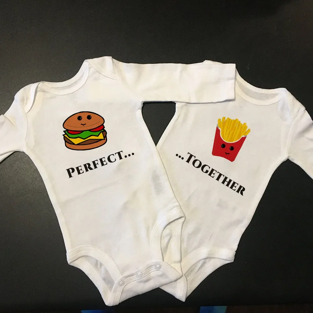 Twin Baby Clothes Twin S Outfits Boys Girls Twin Baby Shower Gift Autumn Long Sleeve Bodysuits Brothers/sisters Summer Romper