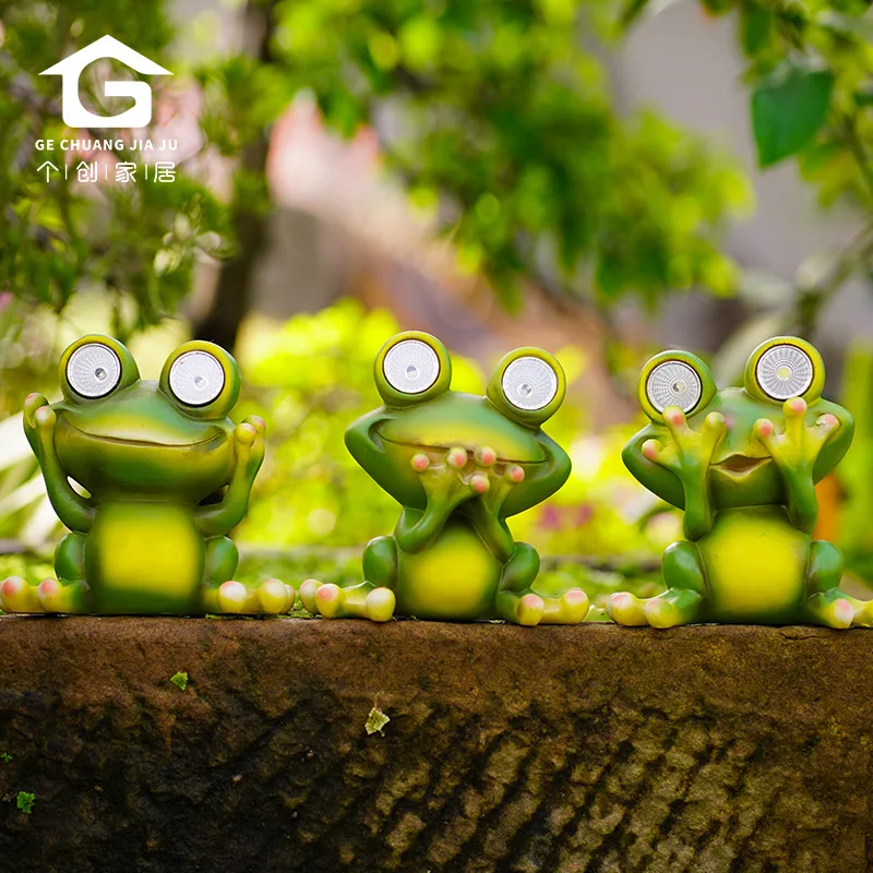 

Cute simulation frog resin crafts, outdoor solar light decorations, garden and courtyard aesthetic decorations