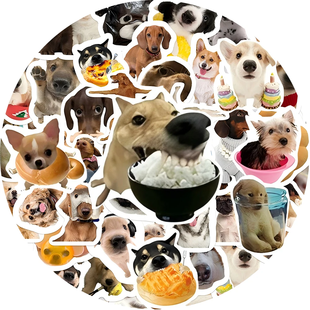 10/30/64 pçs bonito dos desenhos animados adesivos de cão de estimação engraçado animal meme decalques brinquedo diy bagagem papelaria telefone carro graffiti adesivo para criança