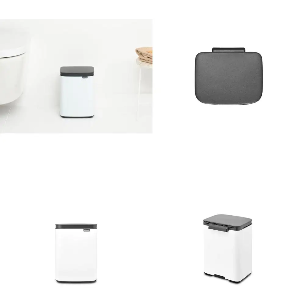 

Компактное мусорное ведро на 4,2 л – с плавным закрыванием крышки, гигиеничное, экономит место – идеально для ванной, дома, офиса – белое