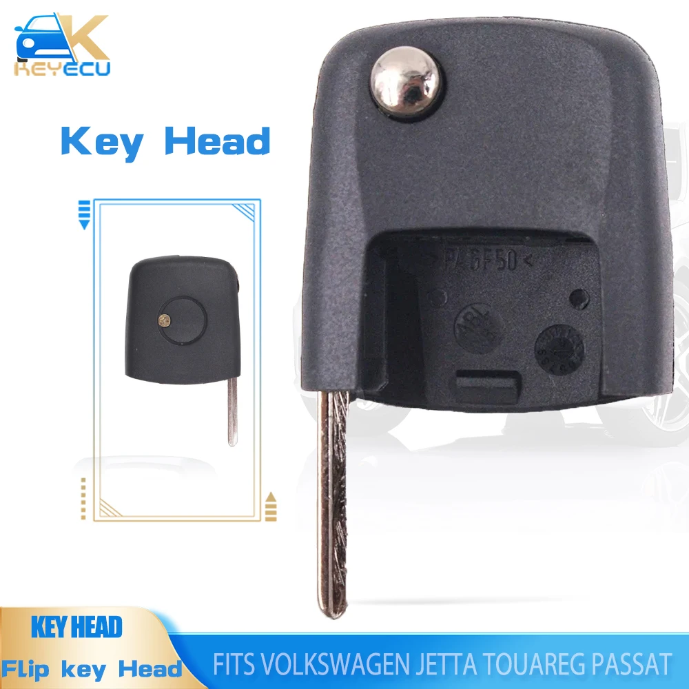 KEYECU Square Flip Remote Key Head Blank for VOLKSWAGEN Touareg Beetle Passat GTI Rabbit Jetta Golf