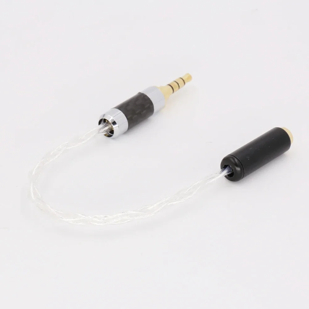 Audiocrast 3.5 มม.TRRS Balanced ชาย 2.5 มม.TRRS Balanced หญิง Hi-End อะแดปเตอร์เสียง 7N เงินสายสัญญาณเสียง