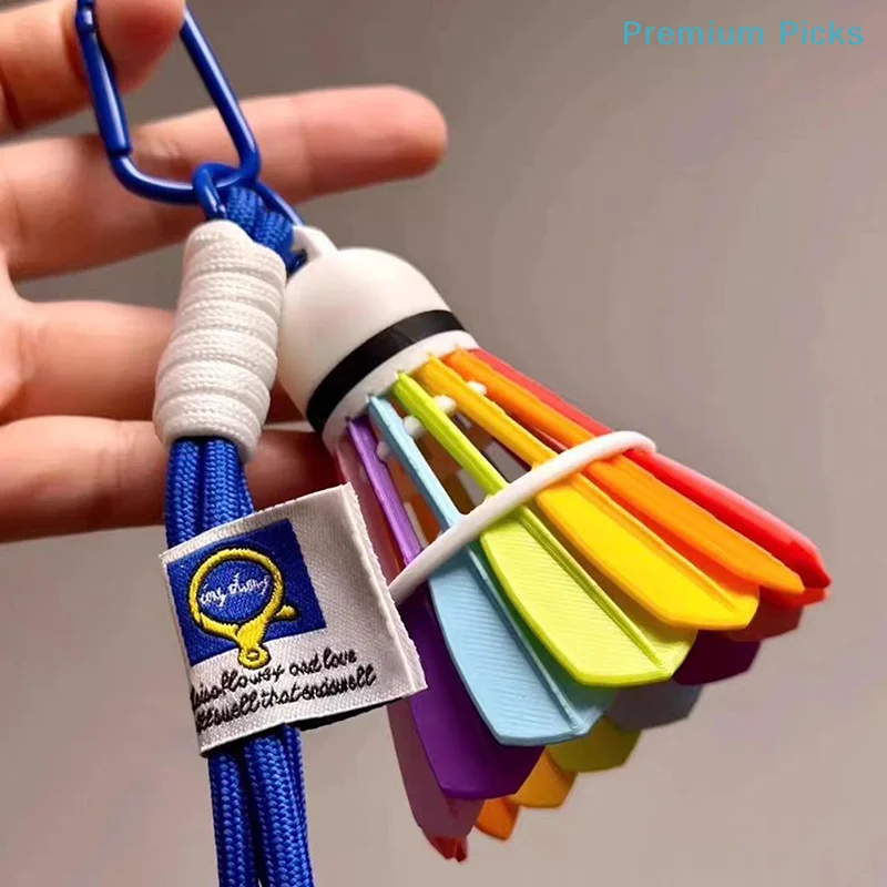 Creative Mini 3D Badminton Racket Balls Charms Keychains Sport Souvenir Bag Keyrings Car Trinket Accessories Key Holder Gift