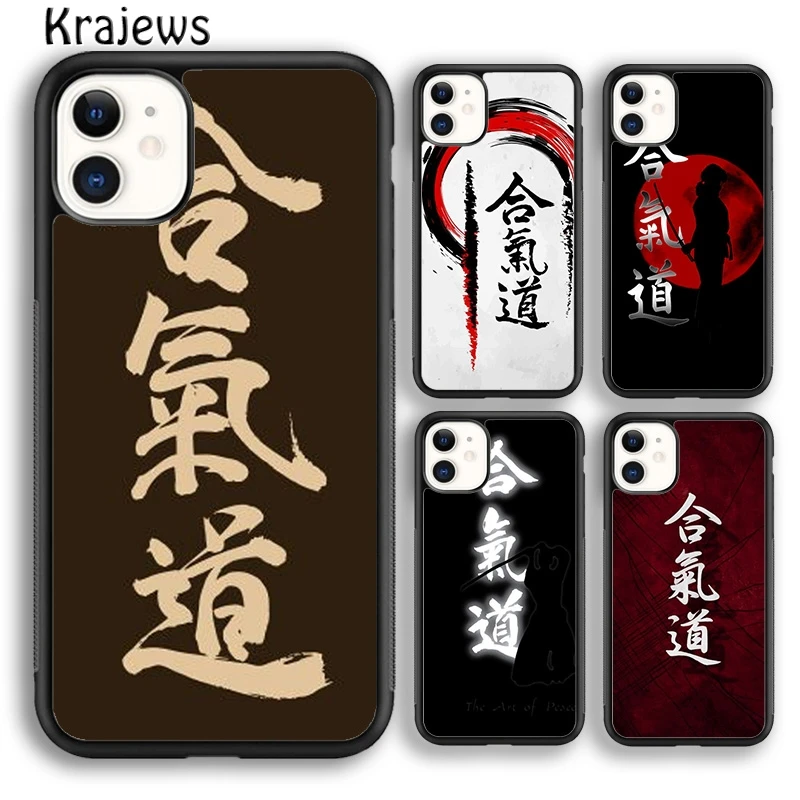 Krajews Japan Martial Aikido Phone Case Cover For iPhone 16 15 14 plus XS XR 11 12 mini 13 pro max coque Shell Fundas