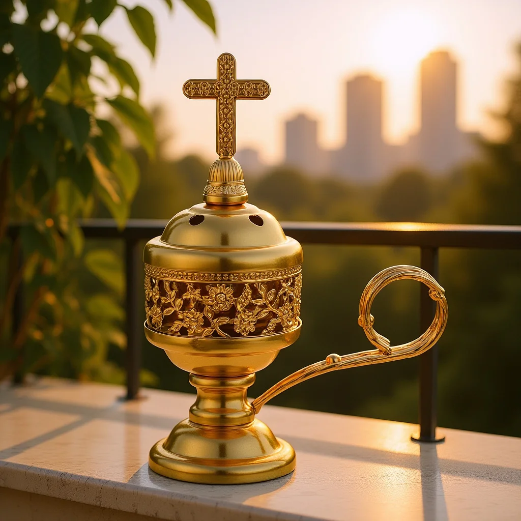 

Mini Metal Incense Burner with Middle East Censer Design Lightweight Aromatherapy Holder for Home Office Meditation Spaces