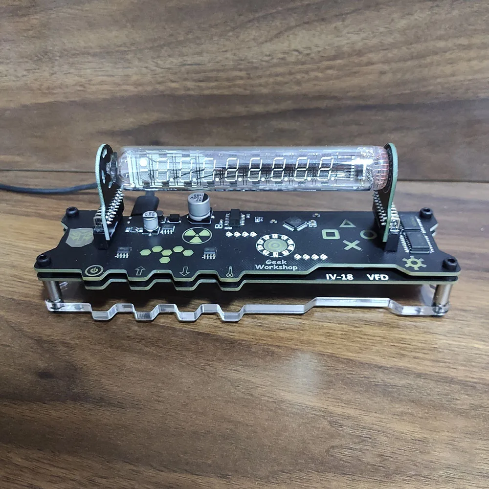 Botón Táctil IV-18 reloj de tubo VFD, consulte Nixie RGB, LED, decoración del hogar con Control remoto, mesa Digital