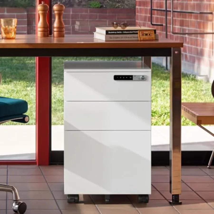 3 Drawer File Cabinet with Combination Lock, Fully Assembled