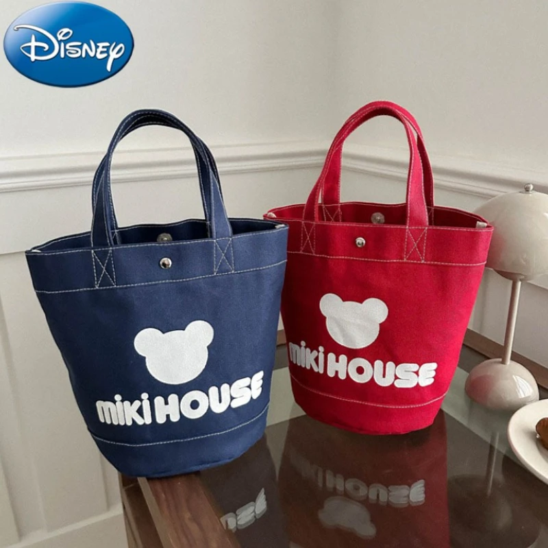 

Disney 2025 New Cartoon Mickey Letter Tote Water Bucket Bag Large Capacity Lunch Box Bag for Office Workers Backpack