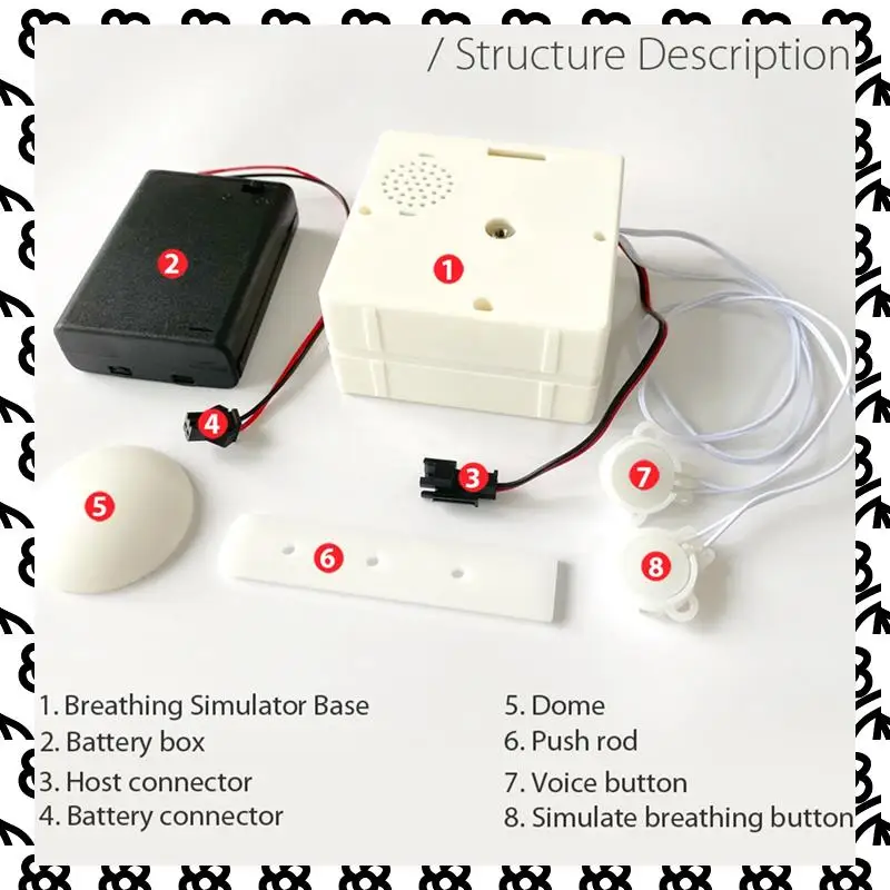 

A07I симулятор дыхания Reborn, взбивание сердца с звуком крика и улыбки для аксессуаров для устройств Reborn Pulsing, детали