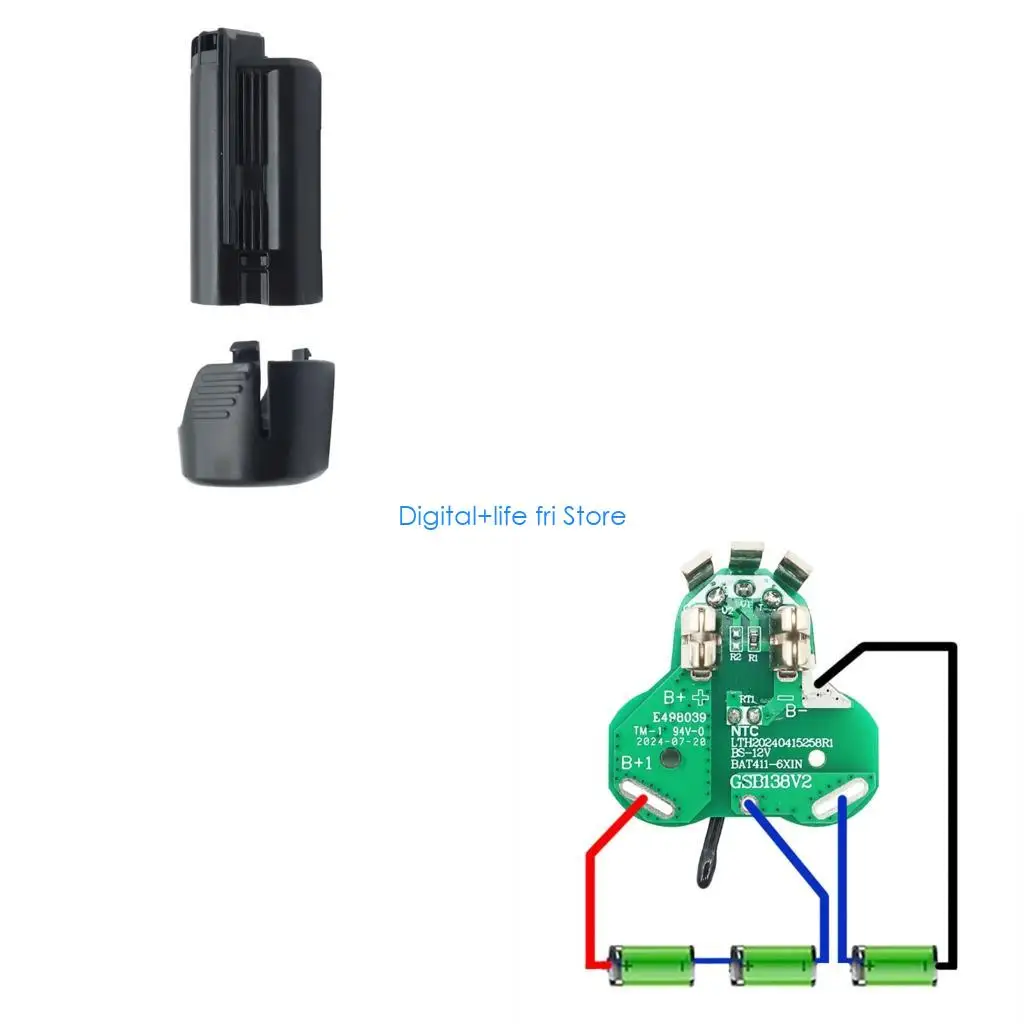 E06D Heavy Duty Battery Shell For 10.8V 12V BAT412A BAT413A Applications Featuring 6Cell Protections Board Easy Installation