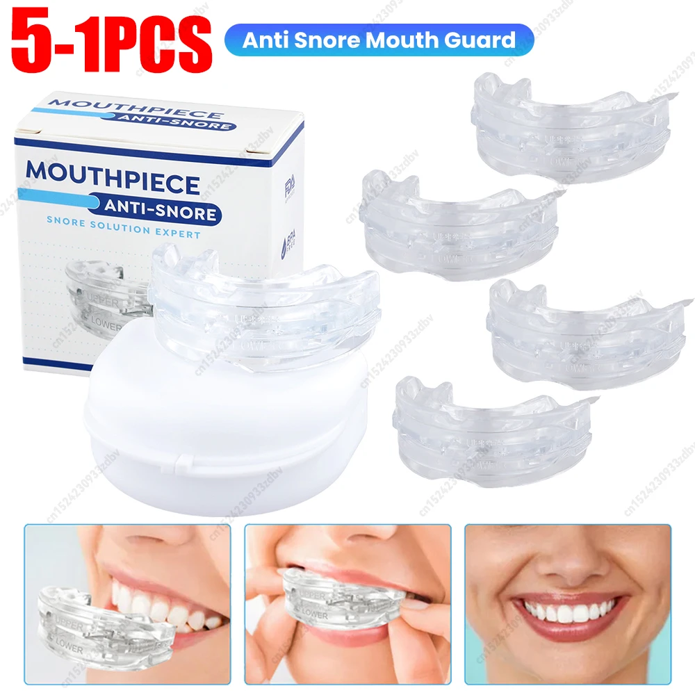 

Anti-Snoring Mouth Guard, Adjustable Mouthpiece - Night Time Teeth Mouthguard & Sleeping Bite Guard for Bruxism and Stop Snoring