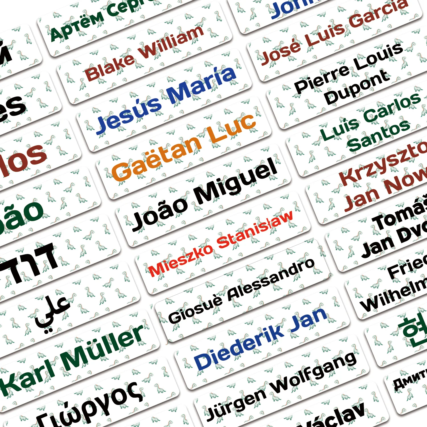 Dinosaurs - Personalized Name Labels Custom Waterproof Stickers Stick on Tag Kids Teacher Parents School Daycare Camp Pack