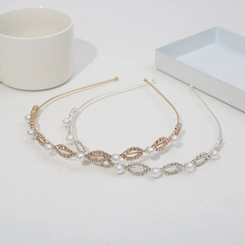 كريستال لؤلؤة عقال حجر الراين تاج الزفاف أنيقة المرأة رباط شعر للعروس حفل زفاف المناسبات الخاصة أنماط متعددة