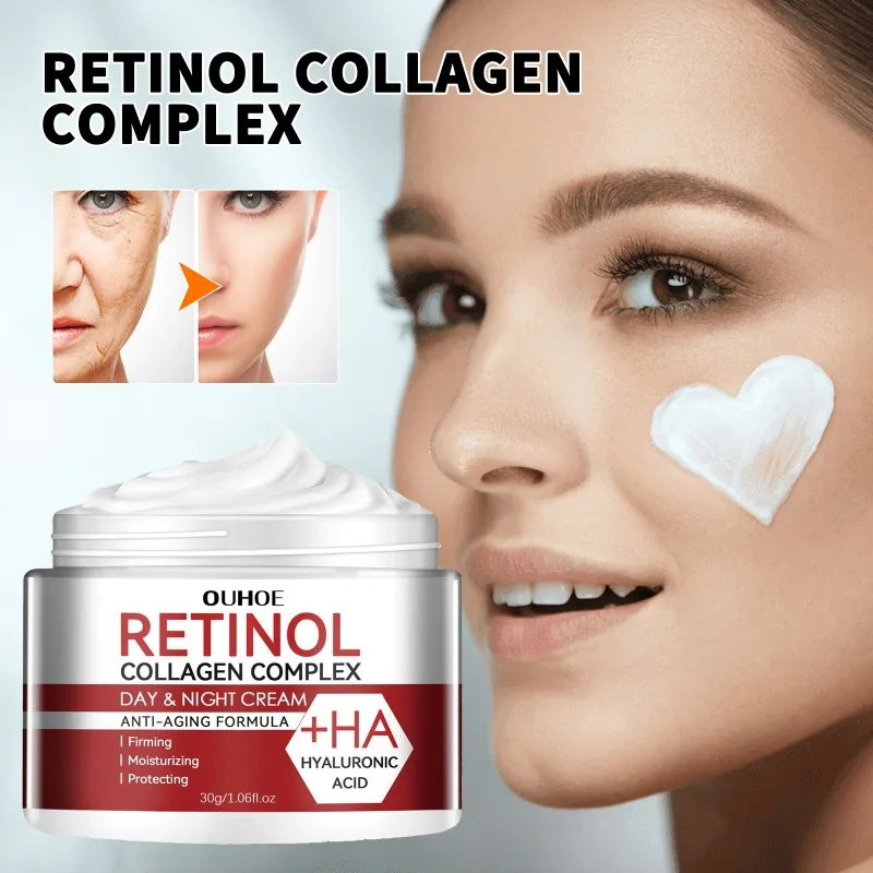 Retinol colágeno complexo olho, Anti círculos escuros sacos, inchaço desvanecer-se, linha fina, hidratar, branquear sob os olhos, pele massagem cuidados