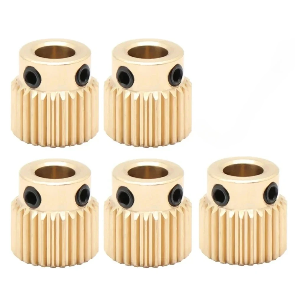5 Pcs Mk7 MK8 Extrusion Gear 26 40 Tooth Teeth Brass Drive Gear Feeding Gear Wheel for Anet A8 Ender3 Cr10 3D Printer Extruder