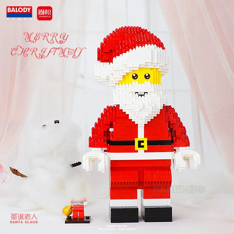 Snowman Block Diamond Building Blocks 1910pcs Santa Claus Action Figures Building Bricks DIY Assembly Christmas Gift Kid Toy