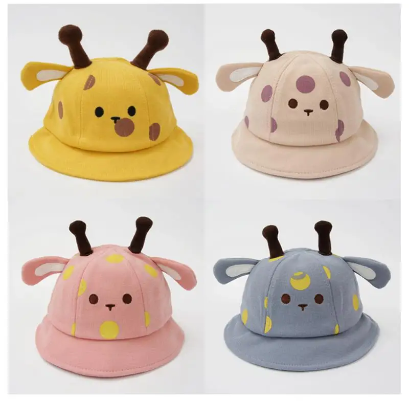 Fashionable Baby Bucket Hat Autumn And Winter Cute One Year Old Children's Deer Horn Fisherman Hat With Hat Size 43-51cm