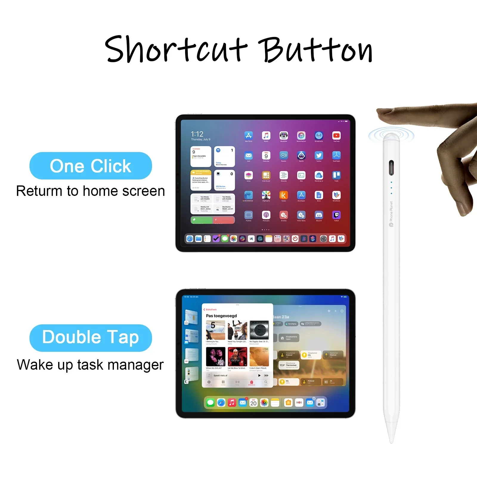 【Brand】Baking Lacquer Stylus Pen, Magnetic Anti‑Tilt Touch Pen for Apple iPad Air, iPad mini, iPad Pro 2018 Above System