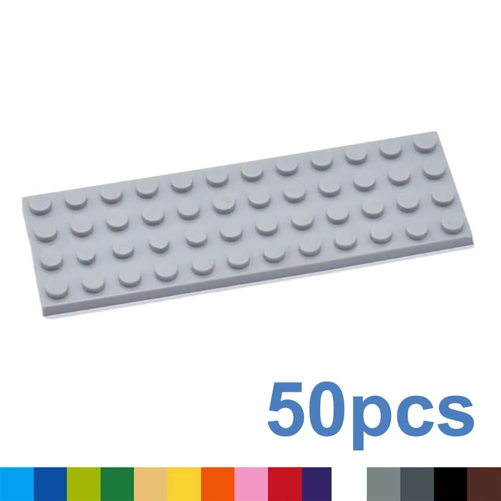 

50pcs DIY Building Blocks Thin Figures Bricks 4x12 Dots Educational Creative Size Compatible With 3029 Brands Toys for Children