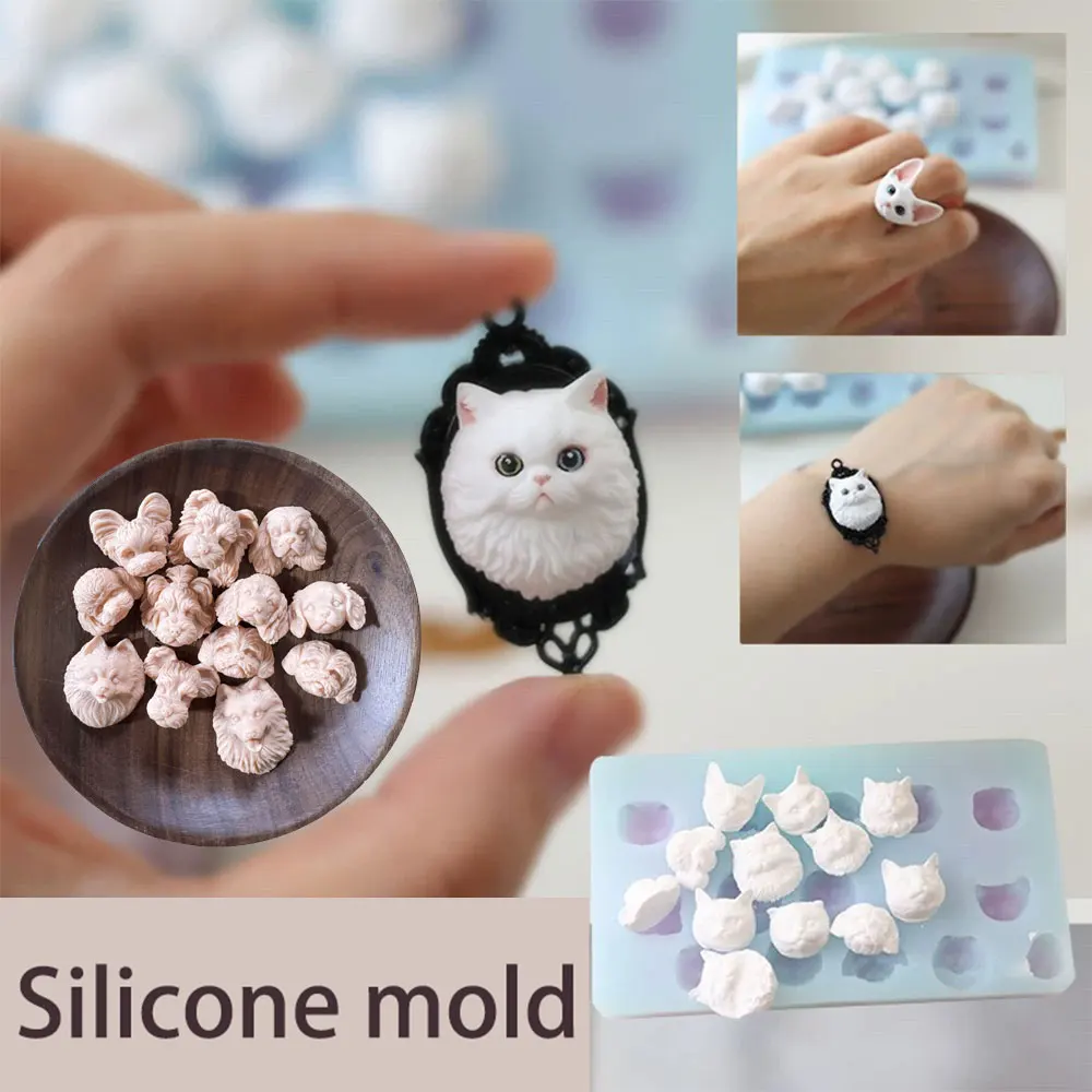 

Мини-кошка, щенок, домашние животные, аватар, силиконовая форма, глина ручной работы, гипсовая свеча, форма для эпоксидной смолы, сделай сам, любитель собак