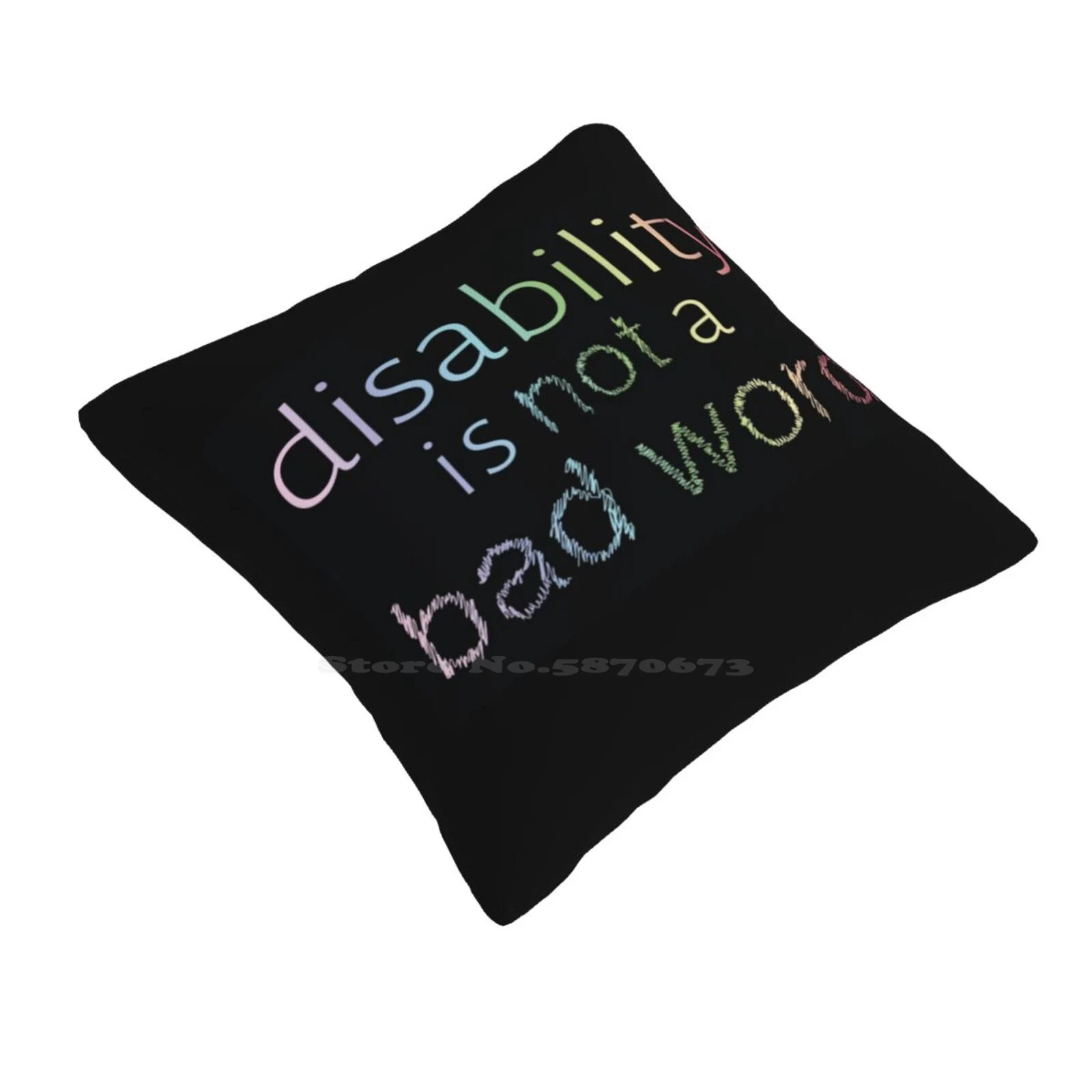 Disability Is Not A Bad Word-Pastel Rainbow Pillows Case Bedroom Home Decoration Autism Neurodiversity Disabled Disability