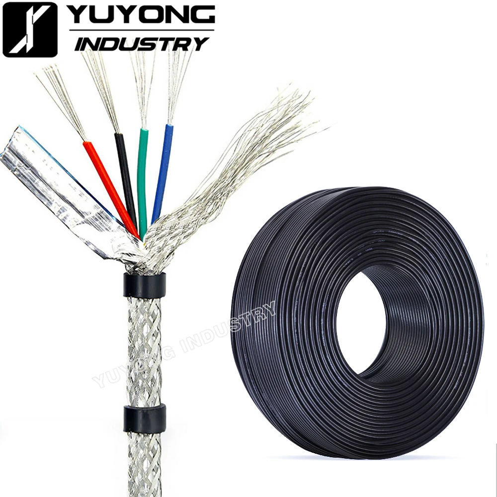 4 Core shielded Cable 5000mm Length for connecting Spindle motor VFD inverter CNC Engraver Machine