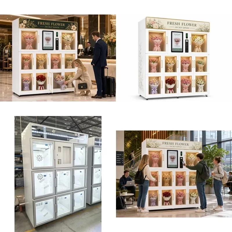 Automatic Fresh Flower Vending Machine Refrigerated Bouquet Seller for Shopping Mall Hotel Airport Retail