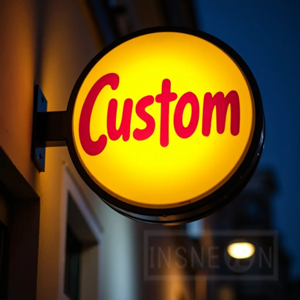 Custom Round Light Box Sign Outdoor Business Storefront LED Acrylic Illuminated Signboard Waterproof Double Sided Shop Signage