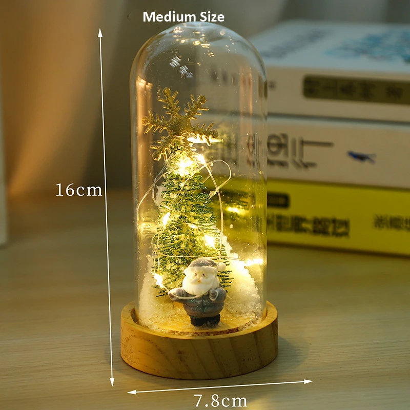 Christmas LED Night Light with Santa Claus and Snowflake DIY Creative Decoration Holiday Gift Battery Operated Home Decor