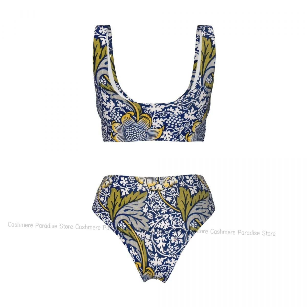 Vintage Chrysant Bloem Vrouwen Bikini Set Badpak Push Up Vrouwelijke Badmode Badpak