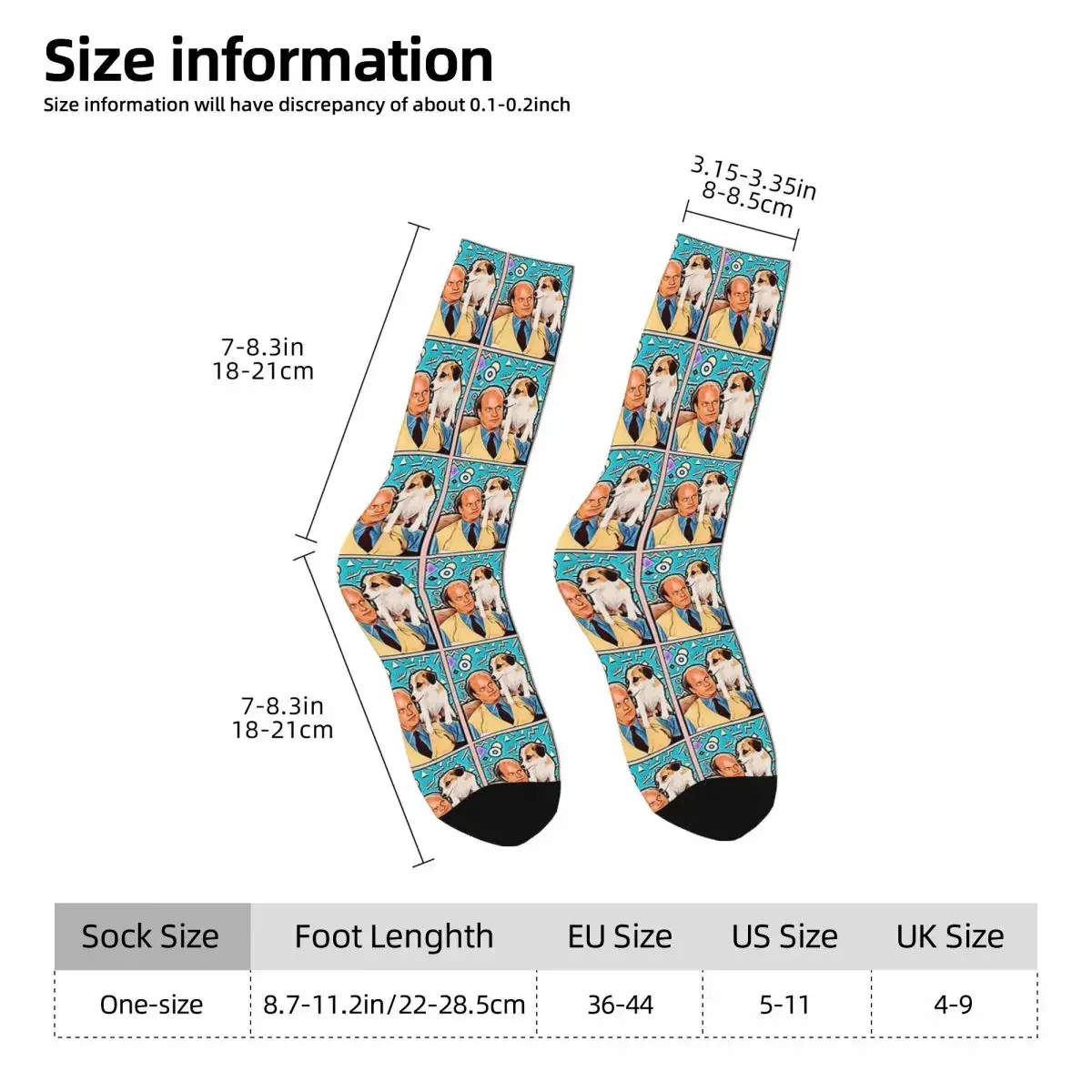 Frasier And Eddie Socks Harajuku Sweat Absorbing Stockings All Season Long Socks Accessories for Man's Woman's Gifts