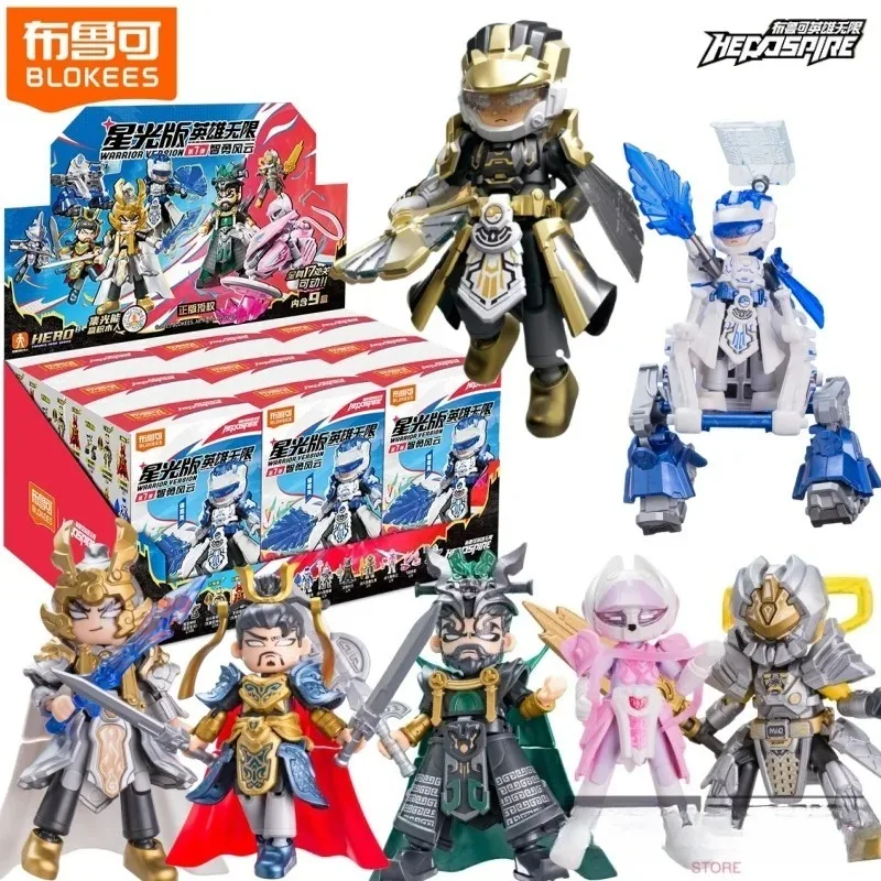 

In Stock BLOKEES Figure Hero Unlimited Nezha Sun Wukong Aobing Three Countries Assembled Toy Model Collect Ornaments Gifts