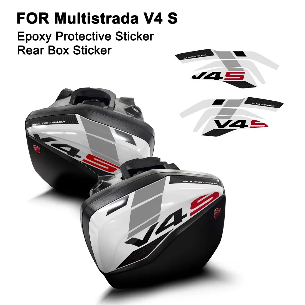 For Ducati Multistrada V4 S Motorcycle Accessories 3D Epoxy Resin Sticker Protection Waterproof Trunk Protector Sticker