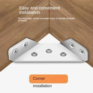 1-100 pces stainless steel corner brackets Furniture Angle Plateeira Connector Cabinet Support Fixing Singing Straight with screw 6 Main Sales Support Shelf - №5