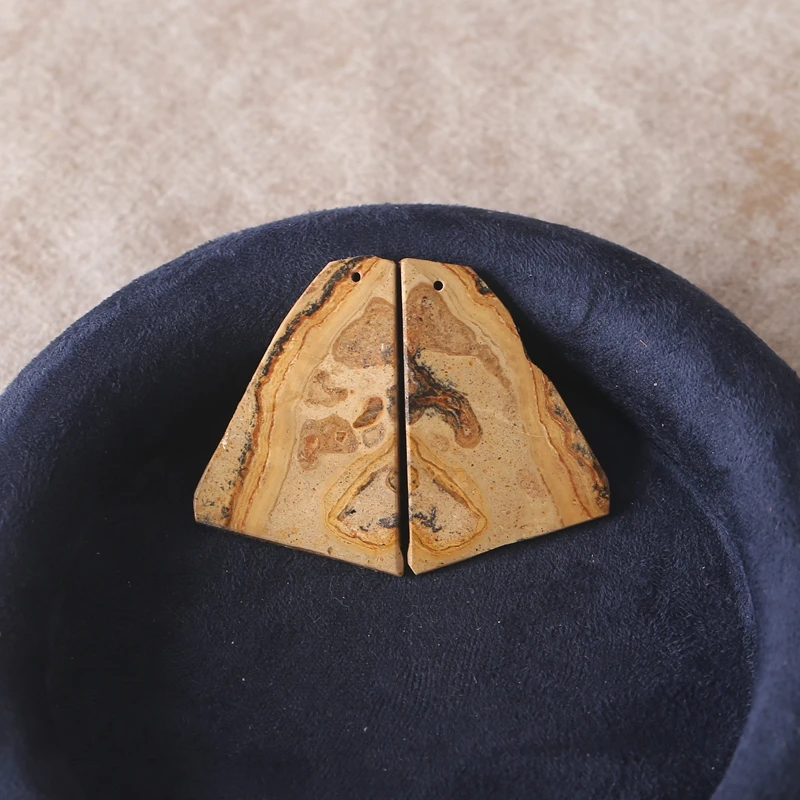 B & F المرأة أقراط الحجر الطبيعي الأصفر رصدت الكتلة شكل الخرز 37x26x2 مللي متر 6.3 جرام لتقوم بها بنفسك مجوهرات حفلة هدية