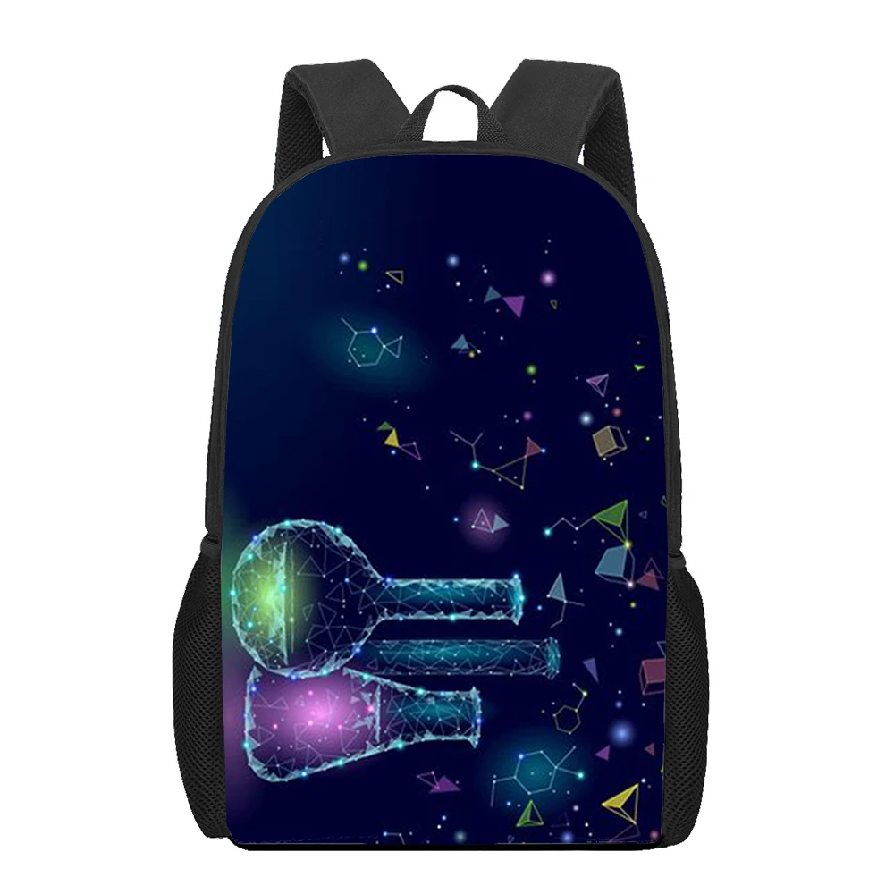 Juego de mochilas escolares con estampado de biología y química para niñas adolescentes, bolsas de libros para niños de primaria, mochila multifuncional para niños