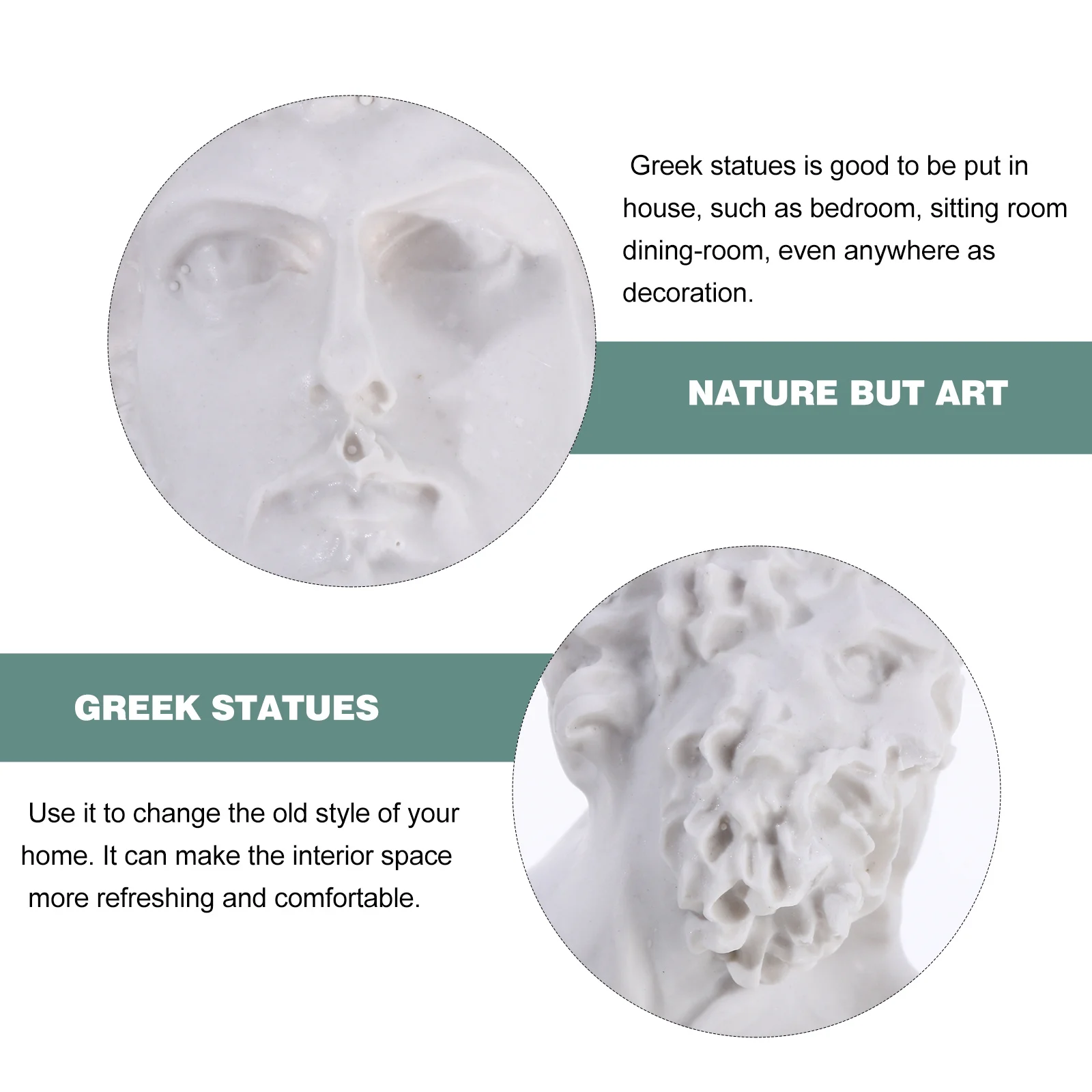 

10Pcs Desktop Statue Decoration Resin Sculptures Natural Artistic Design for Indoor Space Refreshing Room Ornament Set
