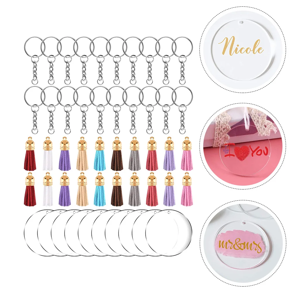 

Colorful Keychains Acrylic Alloy Materials High Quality Long Lasting Keychain Accessories Crafting Supplies DIY Kit