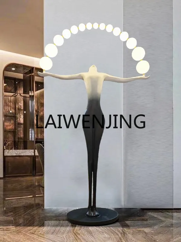 

Post-Modern Humanoid Sculpture Ball Landing Hotel Hall Creative Large Human Body Floor Ornaments